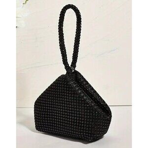 Elegant Black Rhinestone Clutch Purse Sparkle Mini Evening Handbag